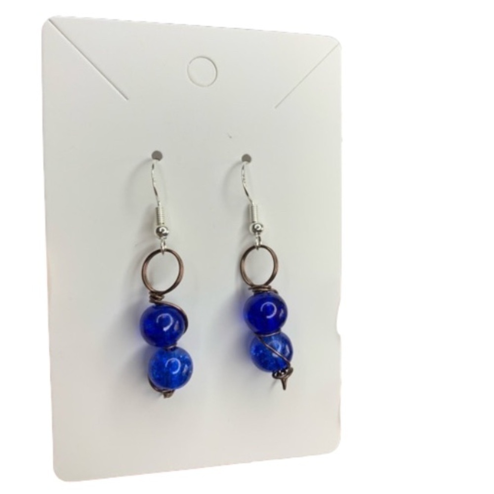 Dark blue Seaglass earrings